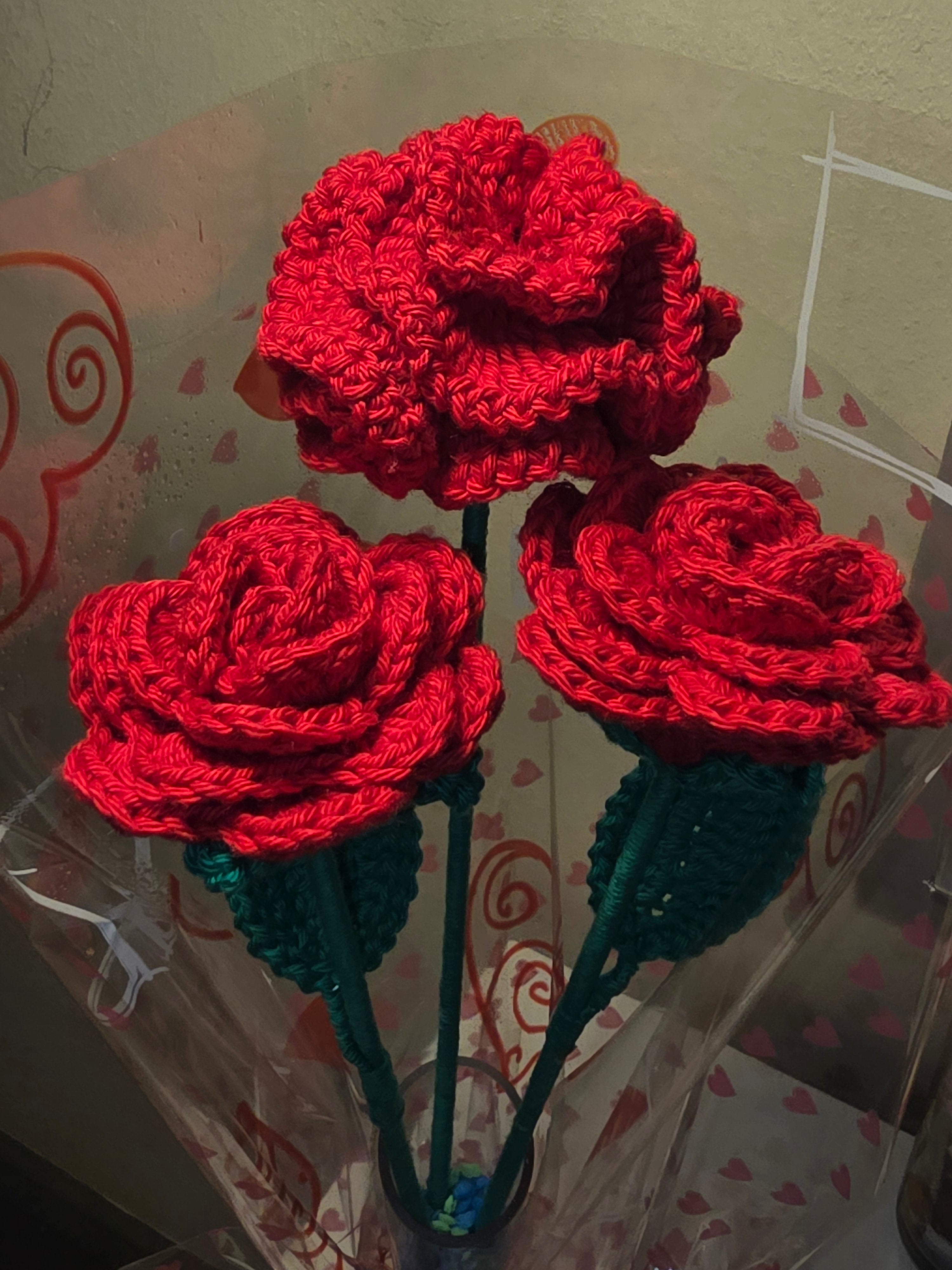 Rosas a ganchillo