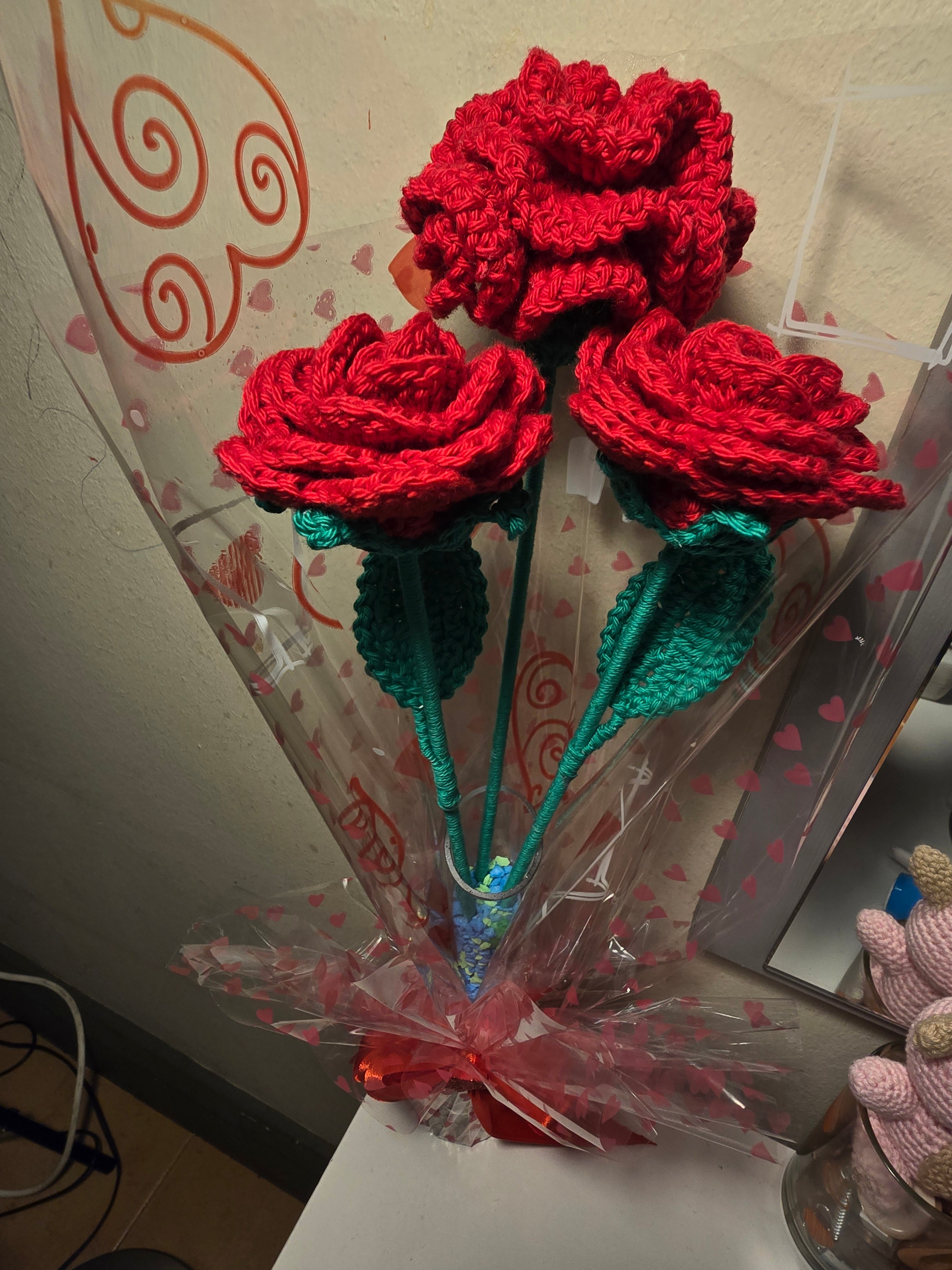 Rosas a ganchillo